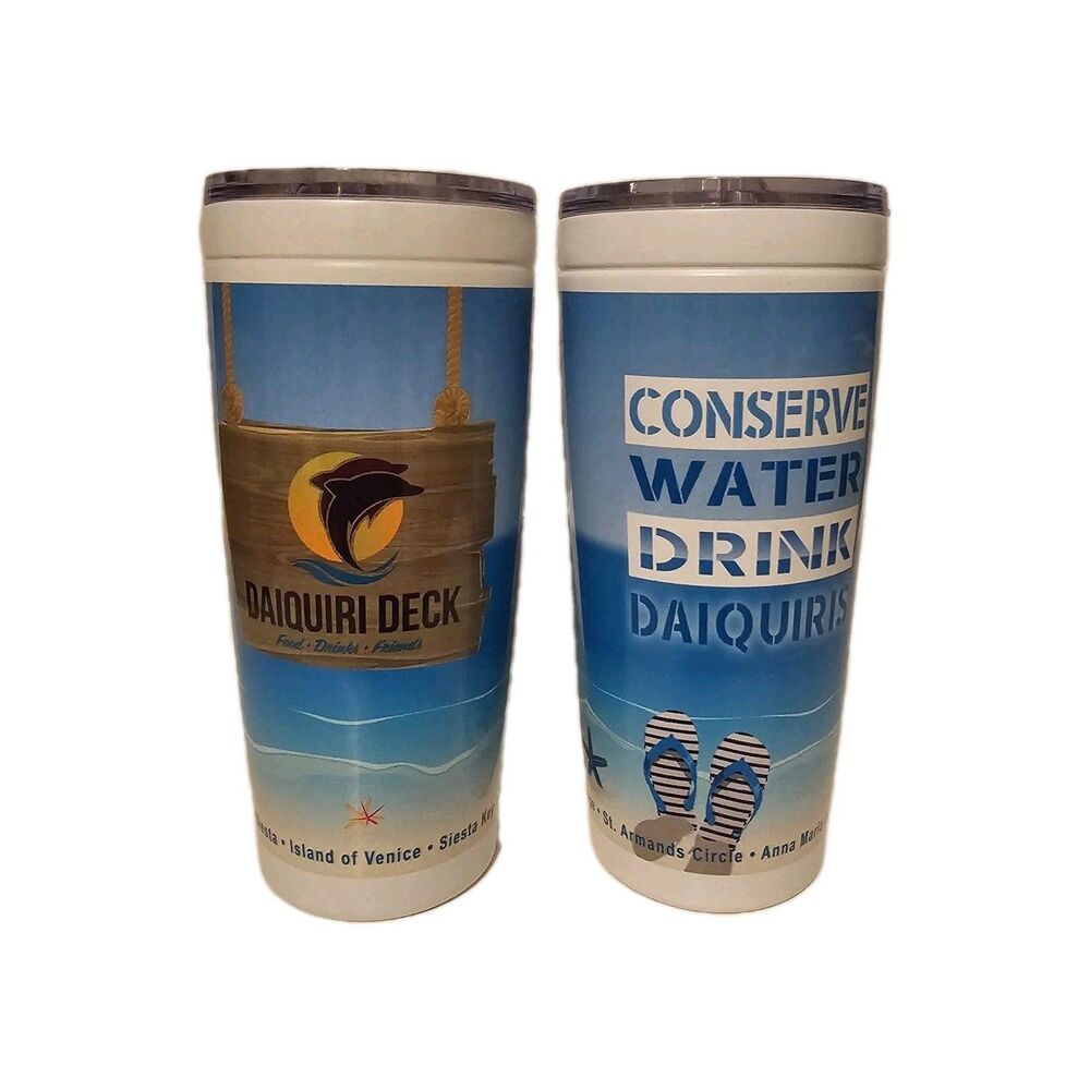 Tervis stainless steel tumbler 20 oz NEW conserve water drink Daiquiris w/lid